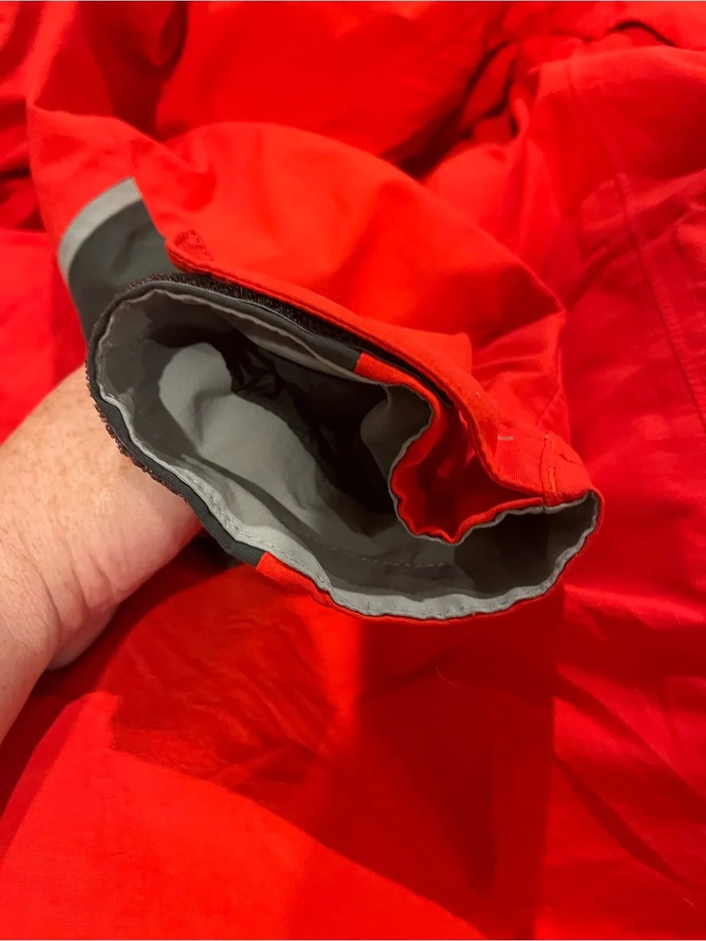 The North Face Red and Black Hooded Outdoor Jacket